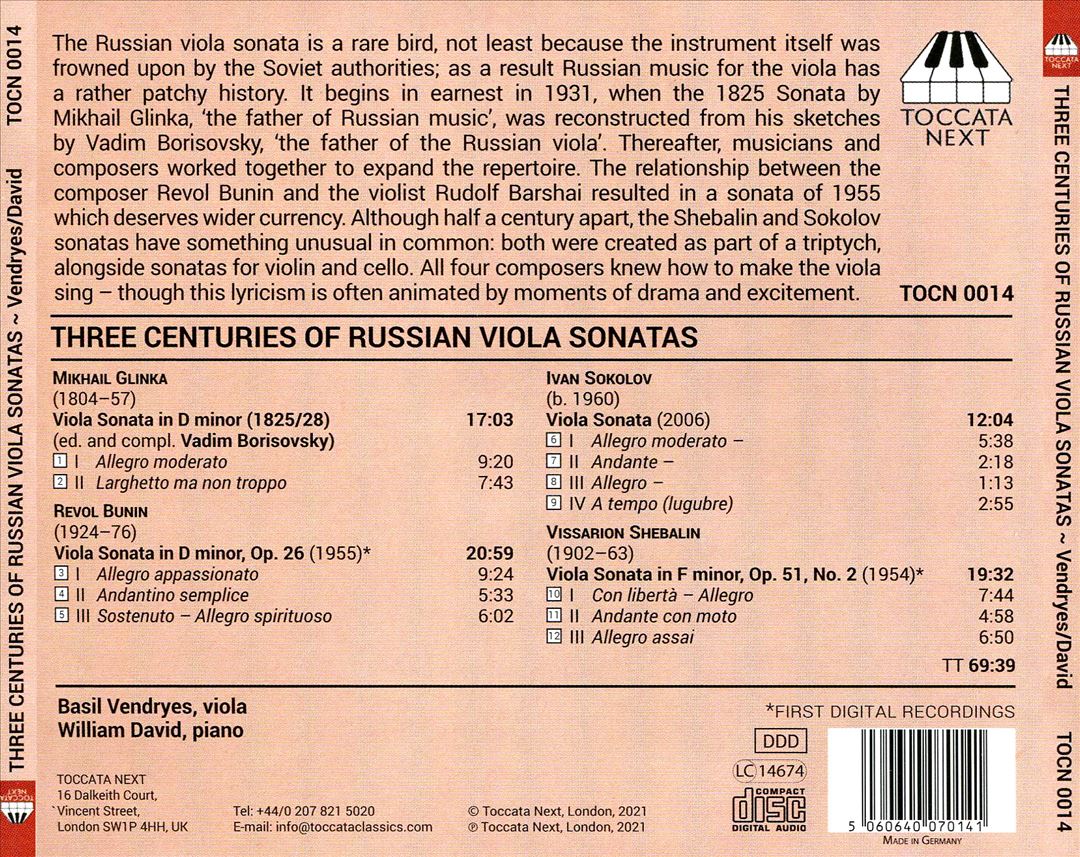 Three Centuries of Russian Viola Sonatas cover art