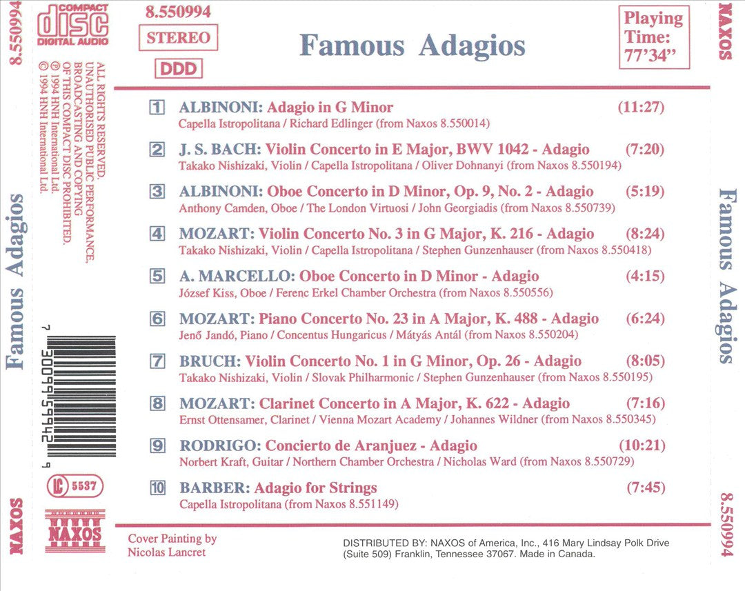 Famous Adagios cover art
