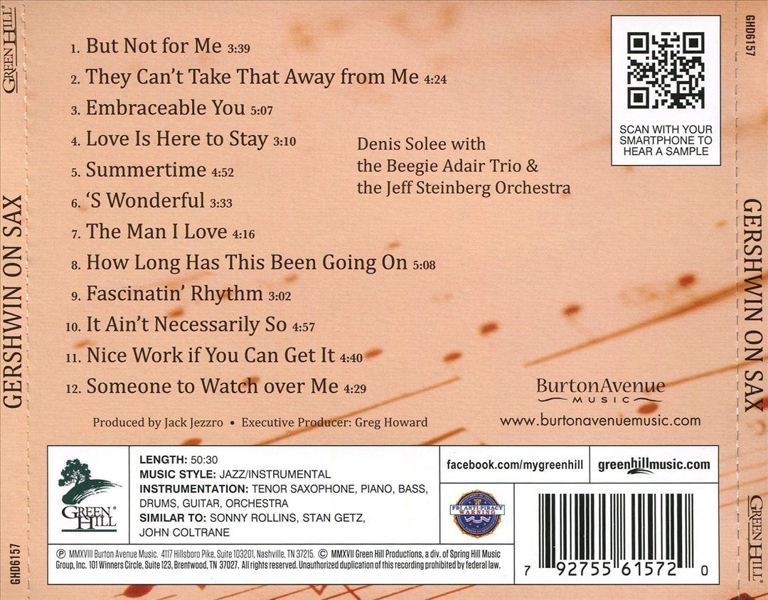 Gershwin on Sax cover art