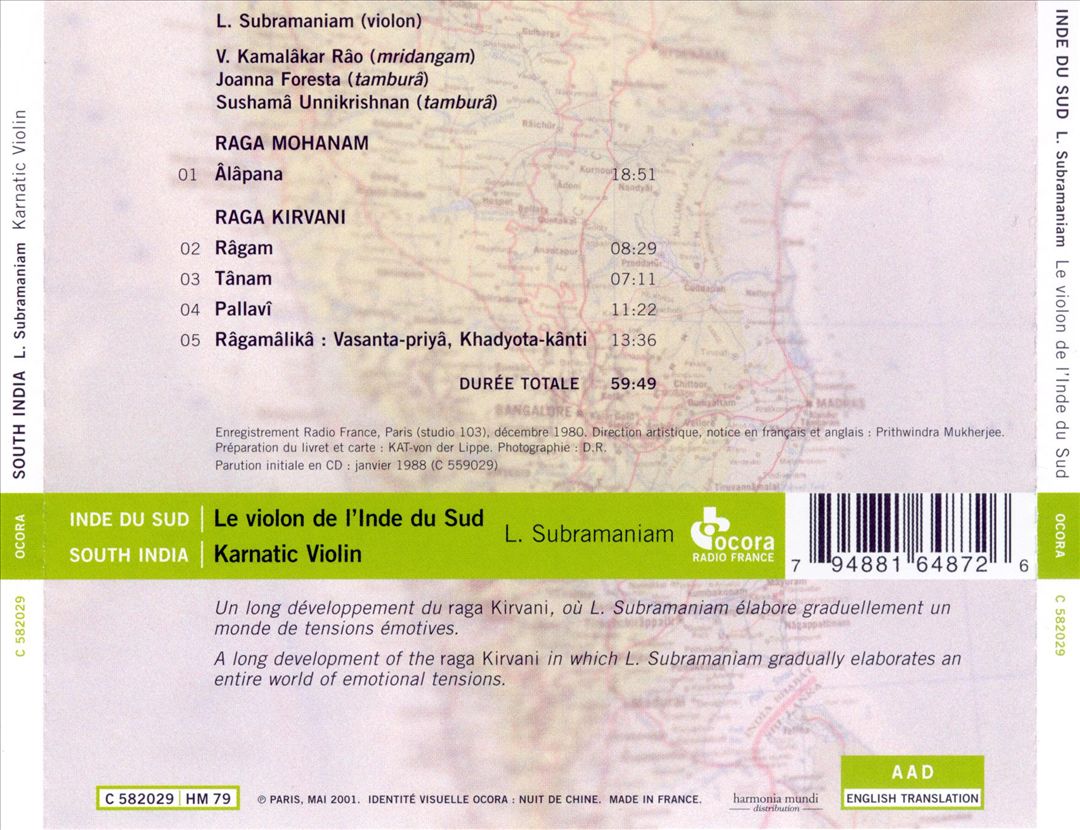 Violon de l'Inde du Sud: Karnatic Violin cover art