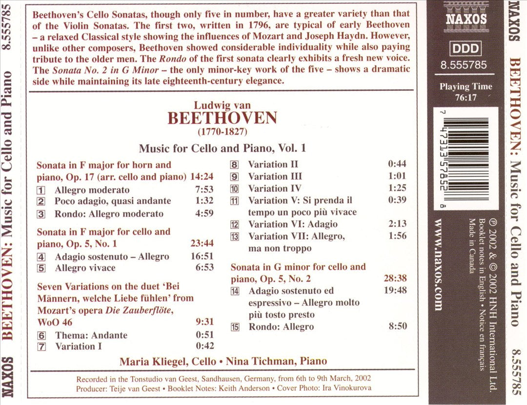 Beethoven: Cello Sonatas Nos. 1 & 2 cover art