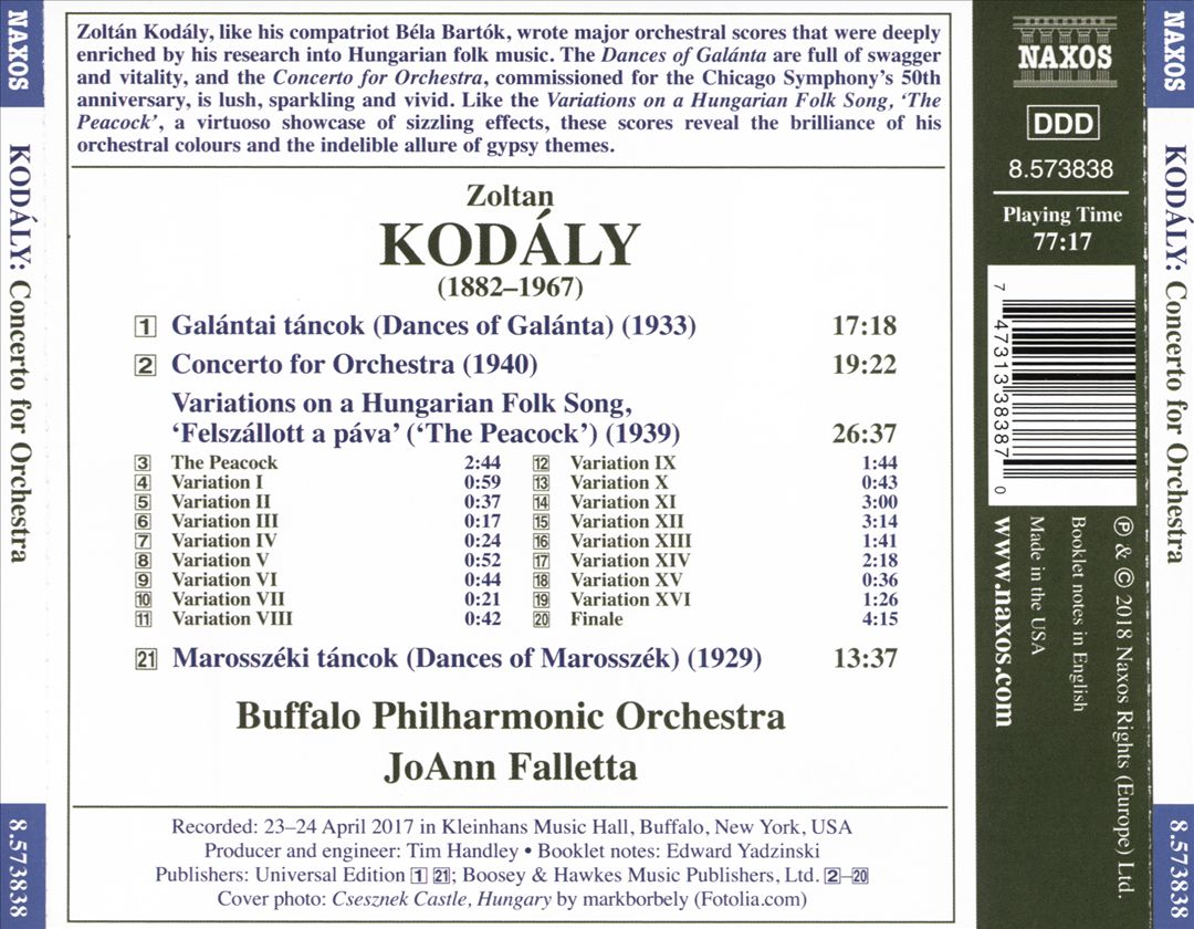 Kodály: Concerto for Orchestra cover art