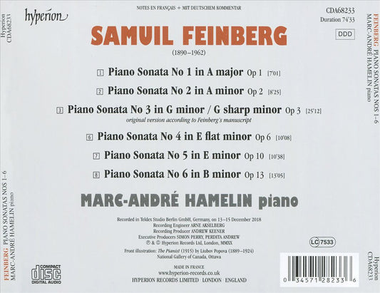 Samuel Feinberg: Piano Sonatas 1-6 cover art