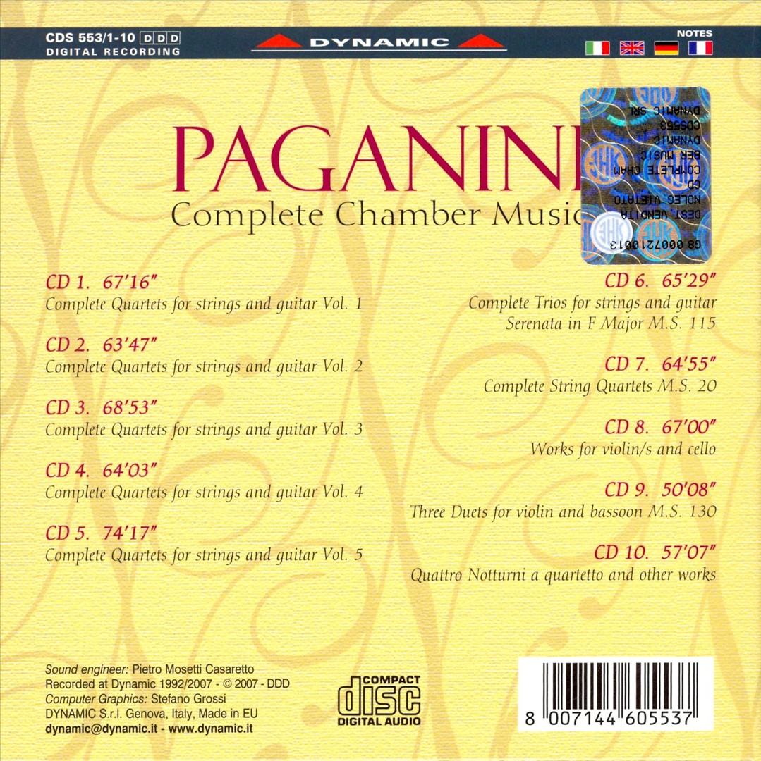 Paganini: Complete Chamber Music cover art