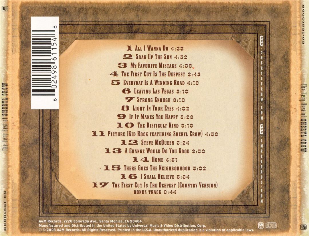 Very Best of Sheryl Crow cover art