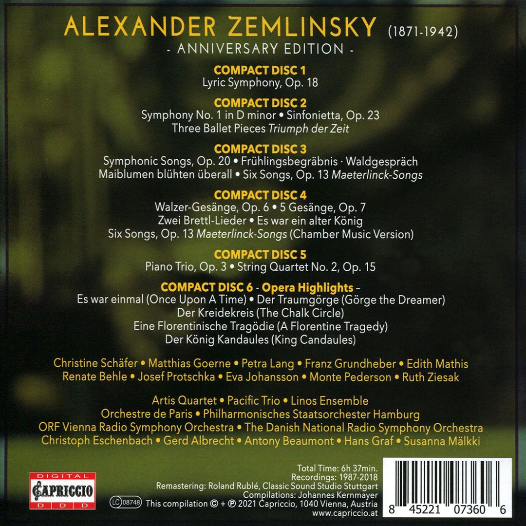 Alexander Zemlinsky: Anniversary Edition cover art