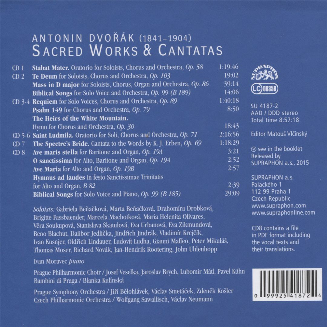 Dvorák: Sacred Works & Cantatas cover art