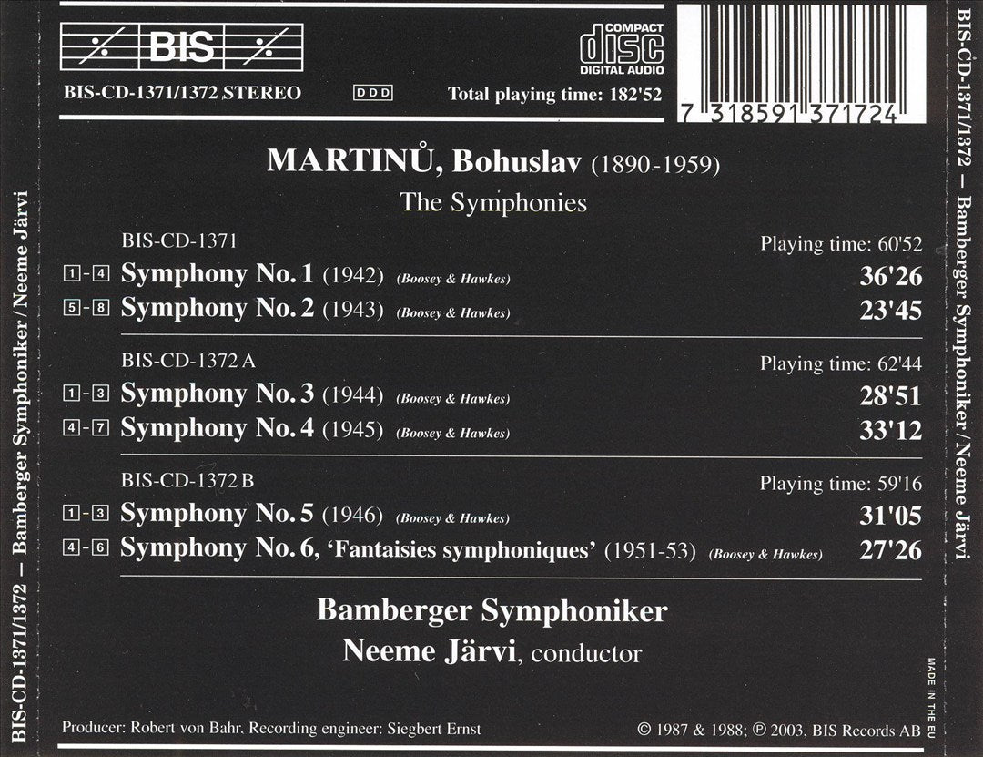 Martinu: The Symphonies cover art