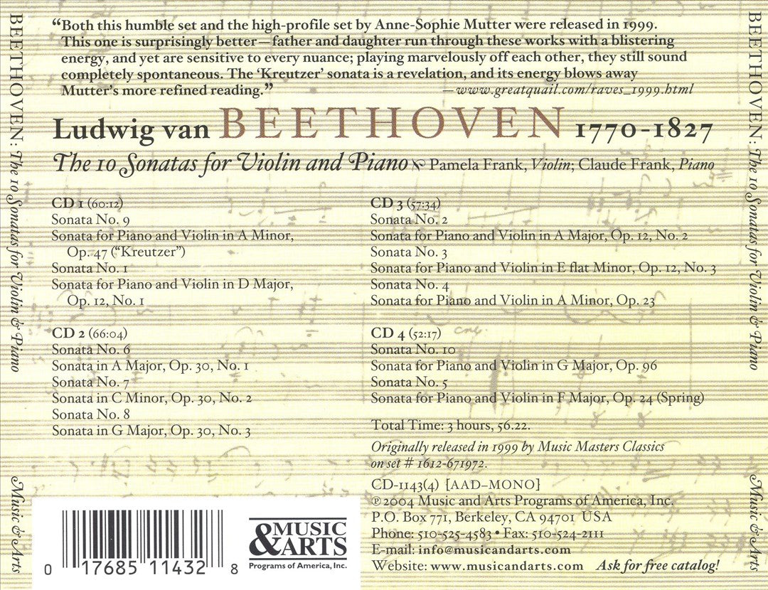 Beethoven: The 10 Sonatas for Violin & Piano cover art