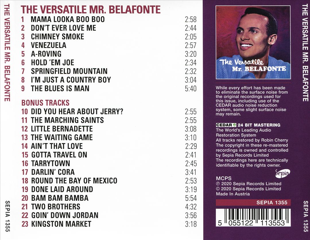 Versatile Mr. Belafonte cover art
