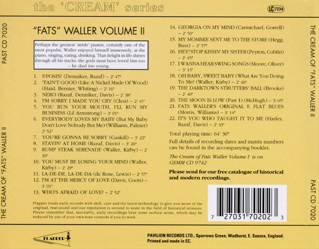 Fats Waller, Vol. 2 cover art