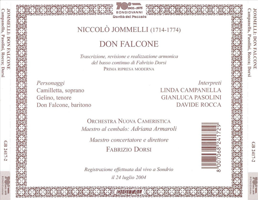 Niccolò Jommelli: Don Falcone cover art
