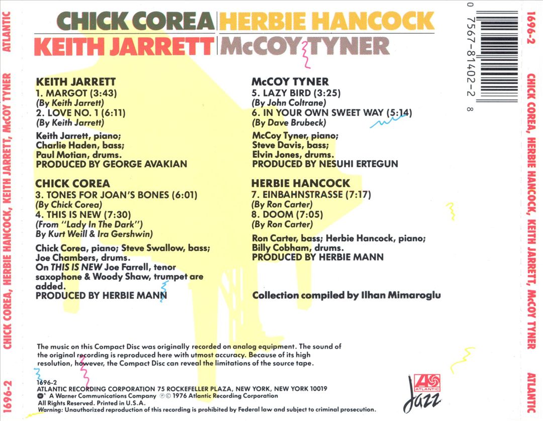 Chick Corea, Herbie Hancock, Keith Jarrett, McCoy Tyner cover art
