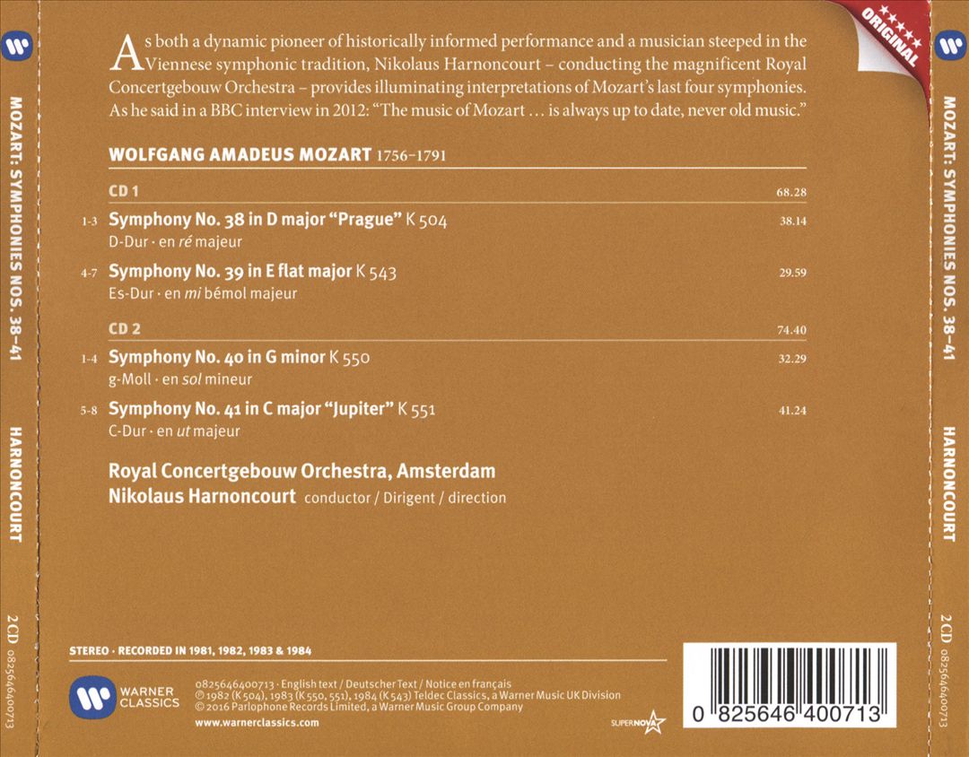 Mozart: Symphonies Nos. 38-41 cover art