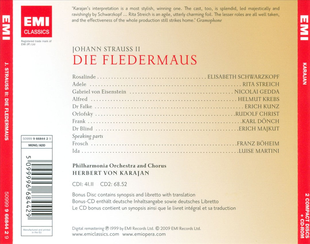 Johann Strauss II: Die Fledermaus cover art