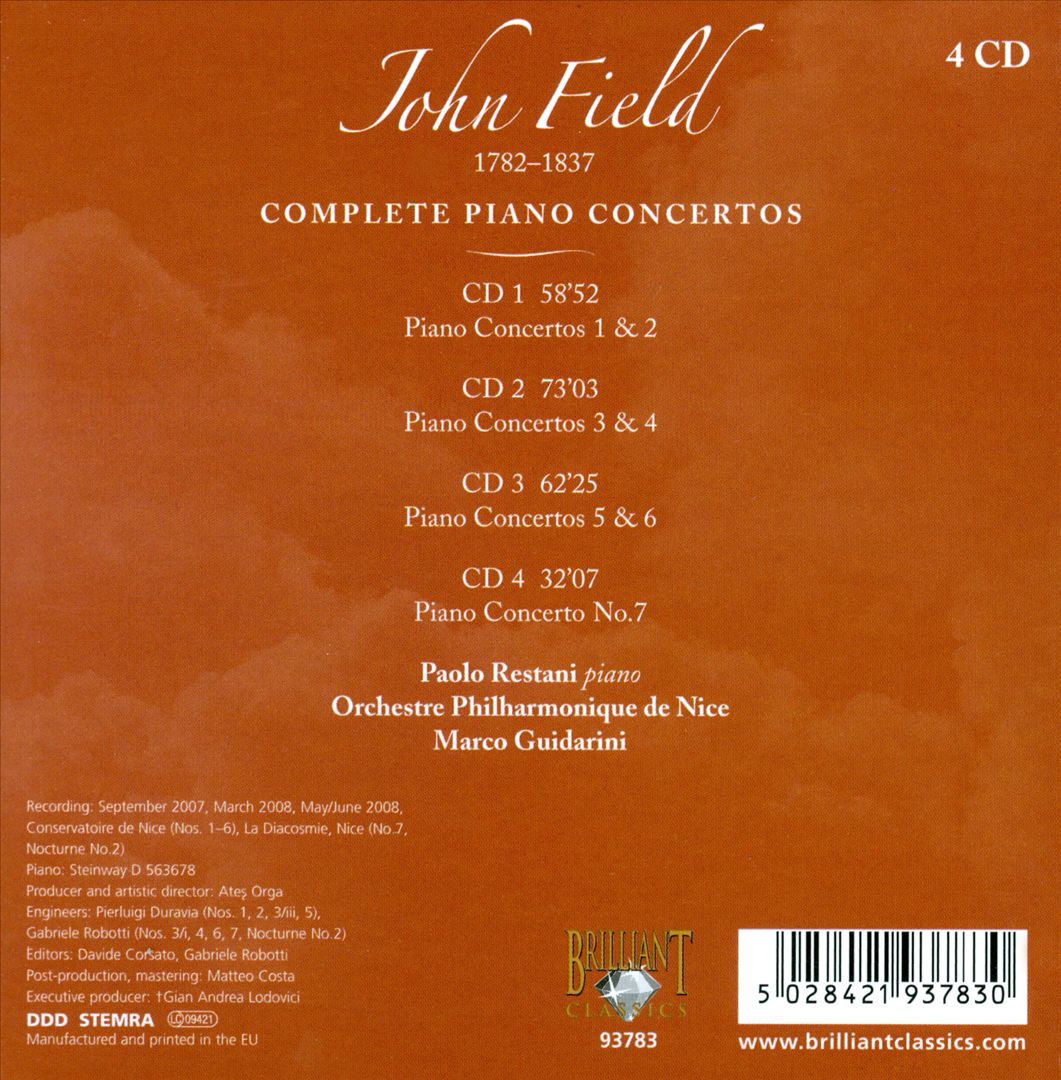 John Field: Complete Piano Concertos cover art