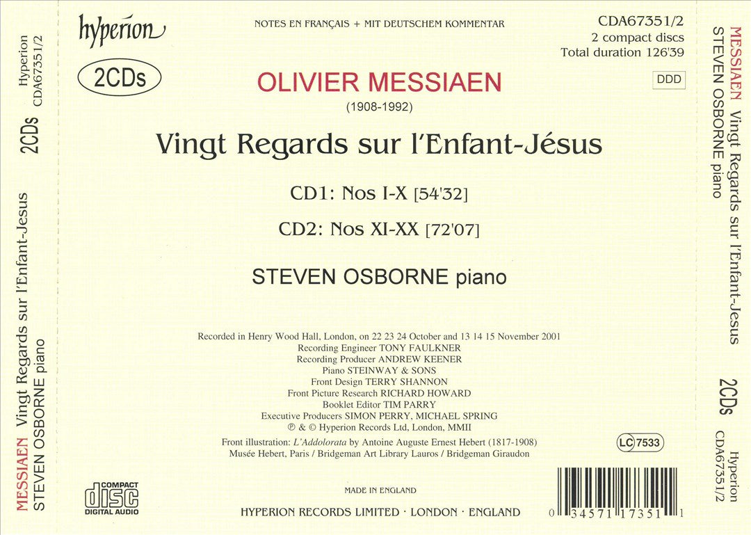 Olivier Messiaen: Vingt Regards sur l'Enfant-Jésus cover art