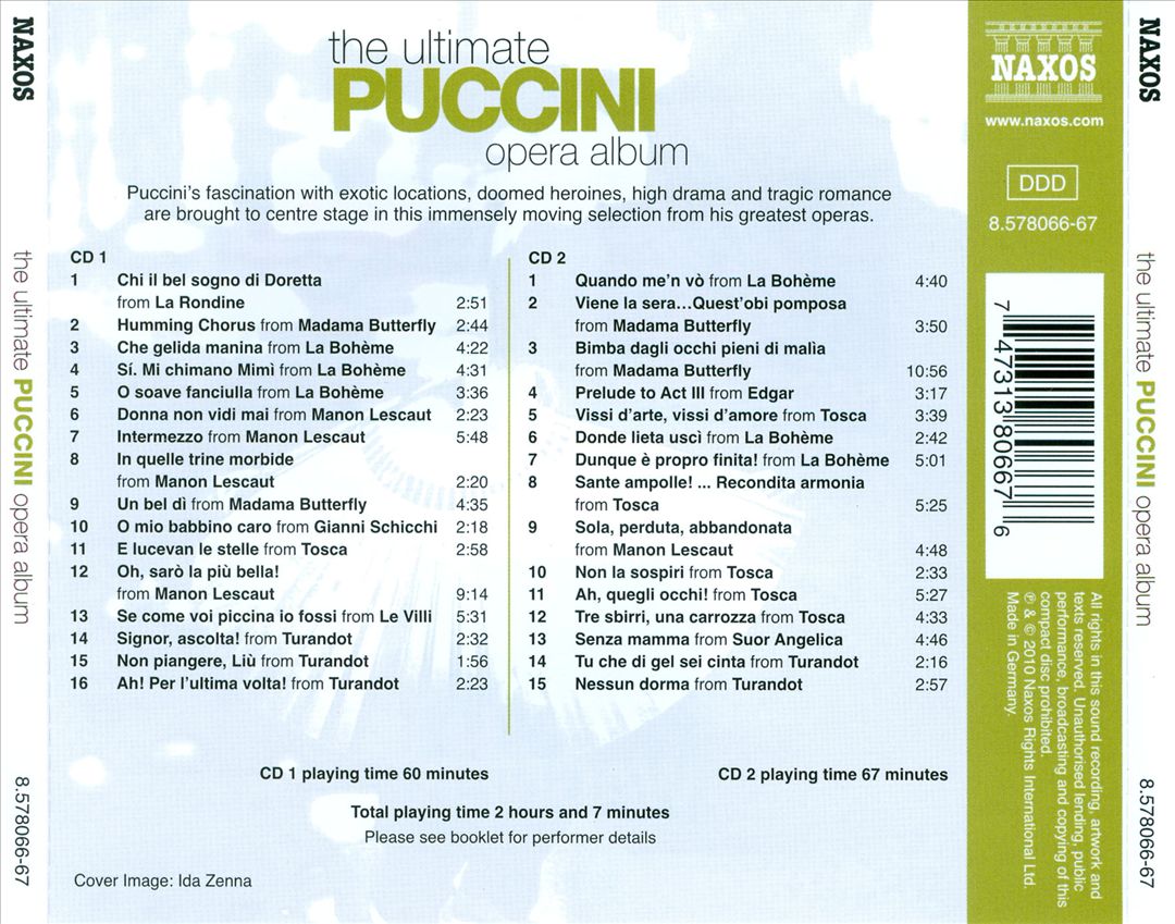Ultimate Puccini Opera Album cover art