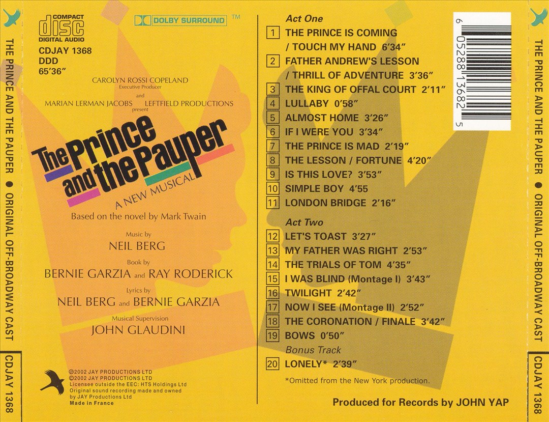 Prince and the Pauper [Original Off-Broadway Cast] cover art