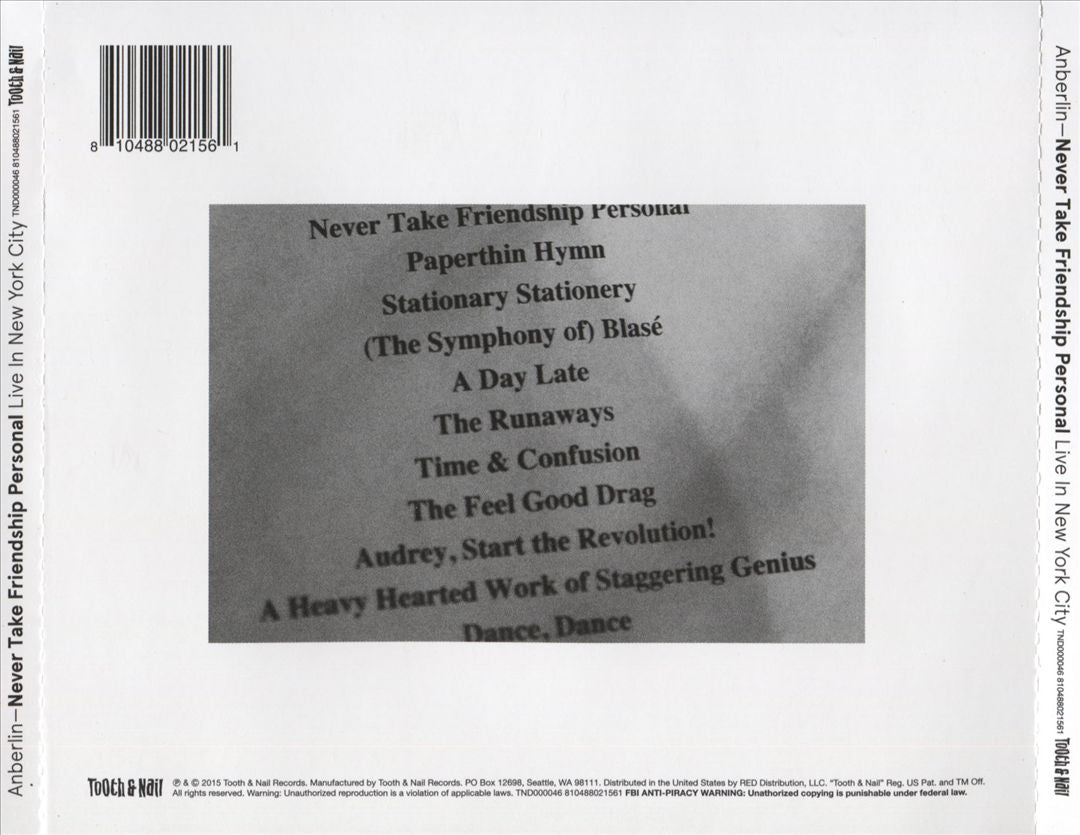Cities and Never Take Friendship Personal: Live in New York City cover art