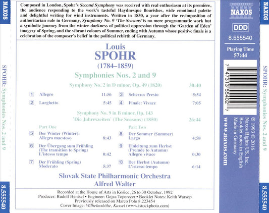 Spohr: Symphonies Nos. 2 and 9 cover art