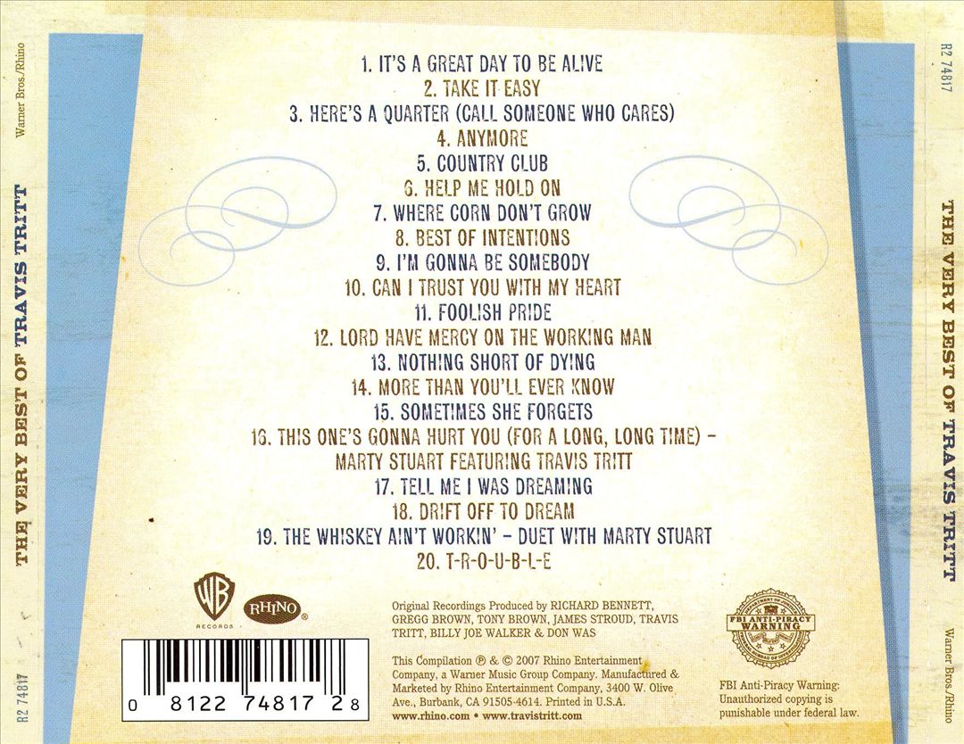 Very Best of Travis Tritt cover art