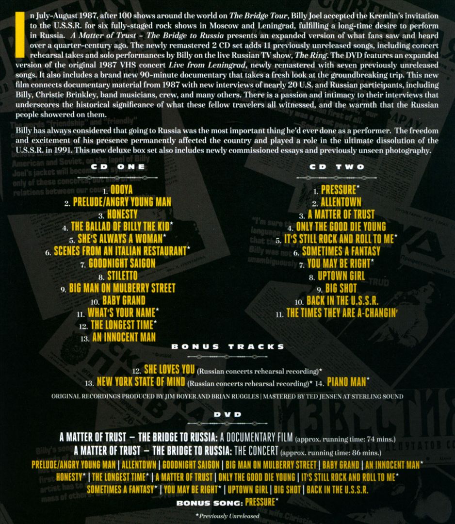 A Matter of Trust: The Bridge to Russia [CD/DVD] cover art