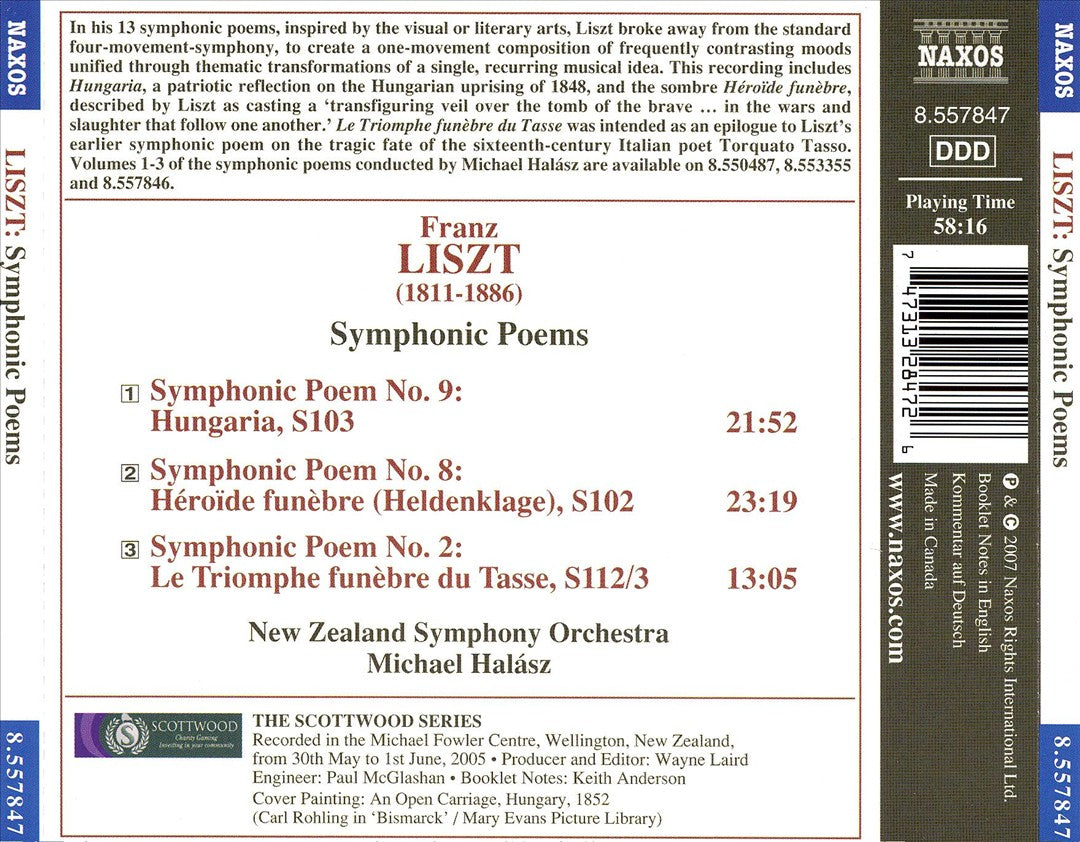Liszt: Symphonic Poems cover art