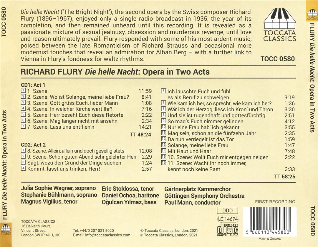Richard Flury: Die helle Nacht cover art