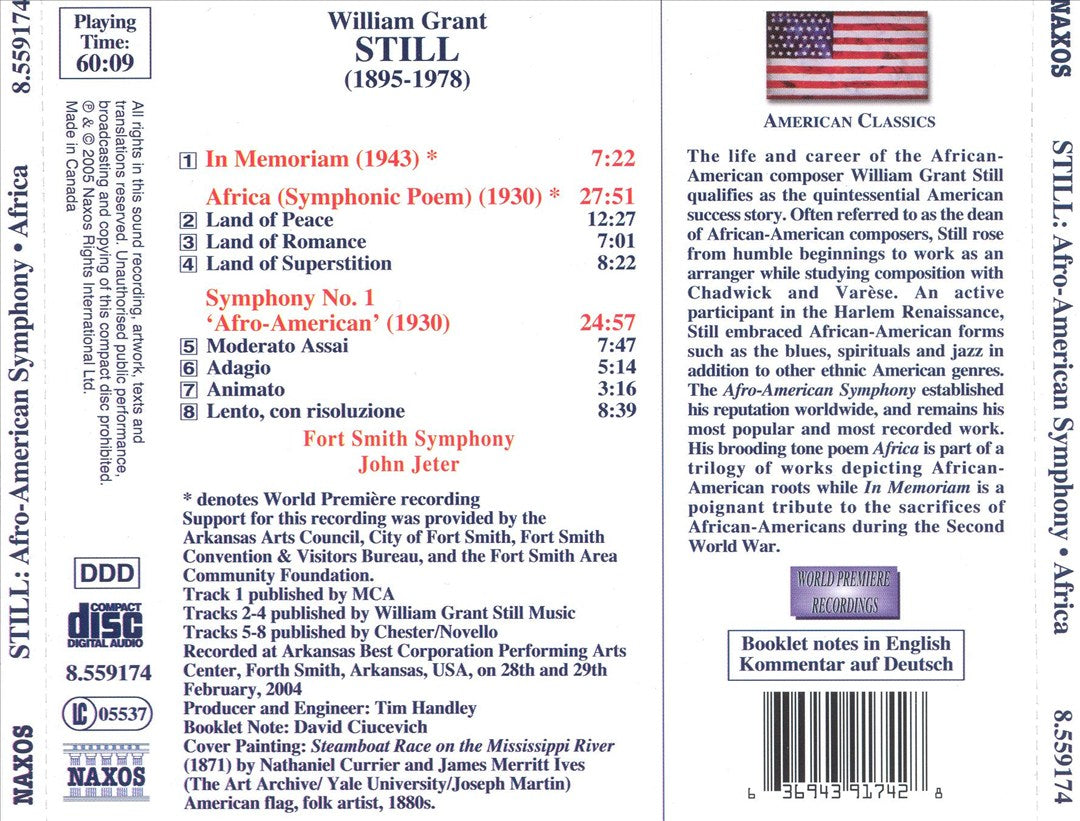 William Grant Still: Afro-American Symphony; In Memoriam; Africa (Symphonic Poem) cover art