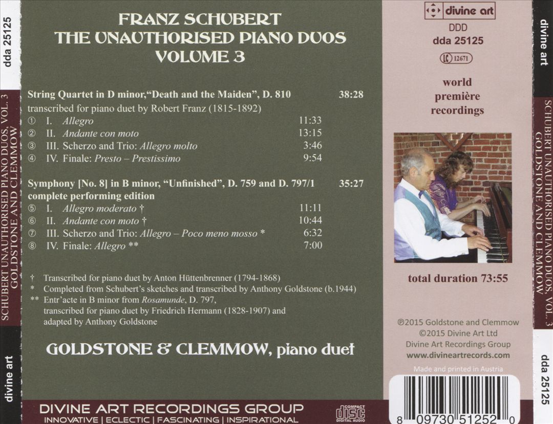 Franz Schubert: The Unauthorised Piano Duos, Vol. 3 cover art