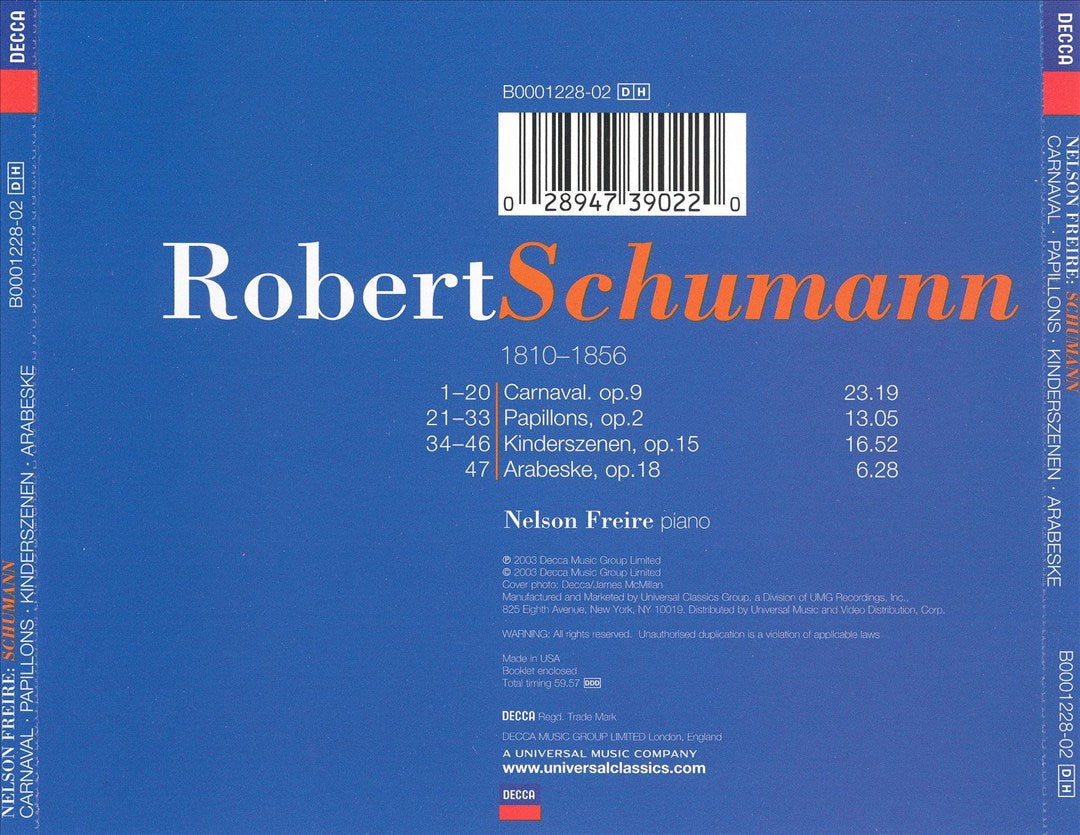 Schumann: Carnaval; Papillons; Kinderszenen; Arabeske cover art