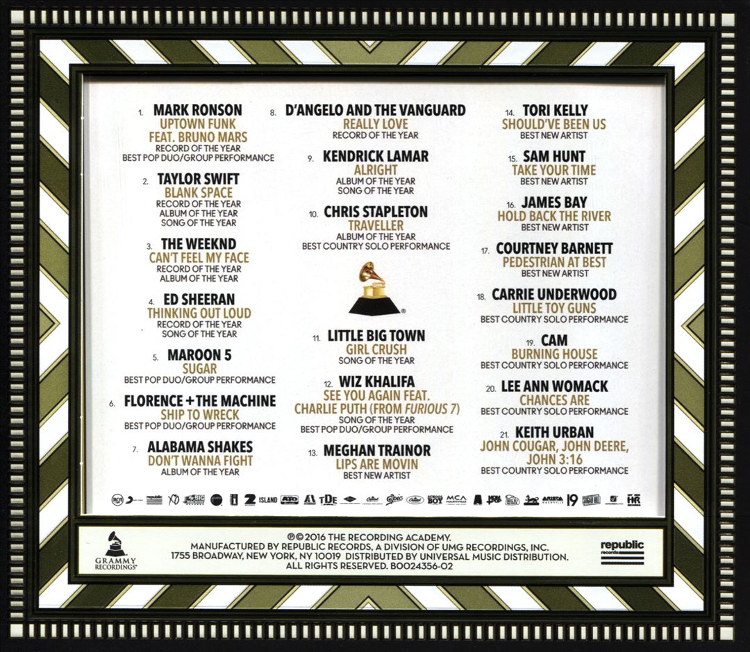 2016 Grammy Nominees cover art