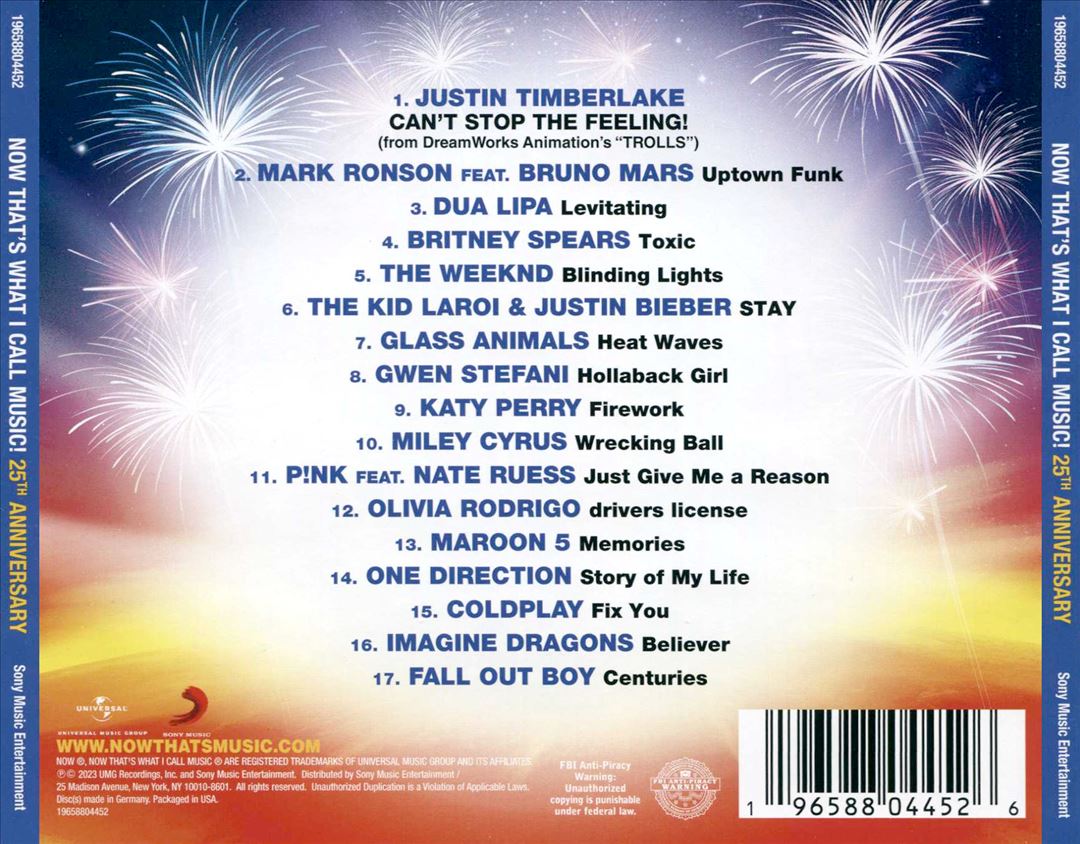 NOW That’s What I Call Music! 25th Anniversary, Vol. 1 cover art