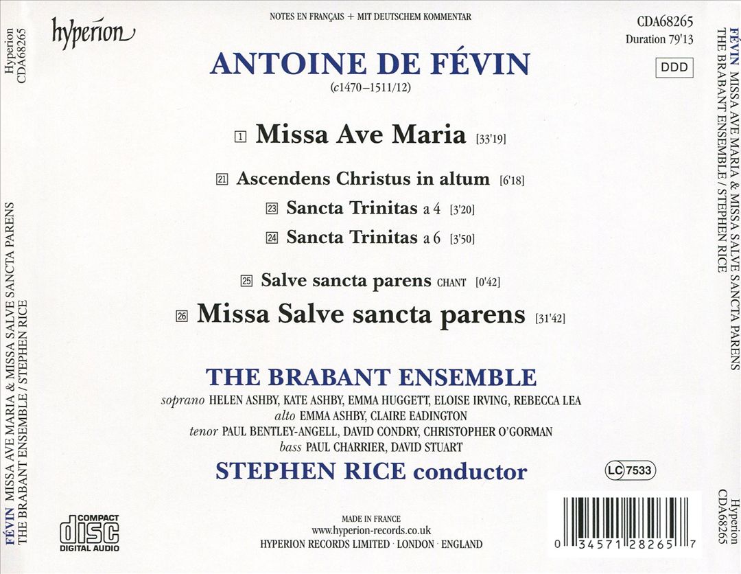 Antoine de Févin: Missa Ave Maria & Salve sancta parens cover art
