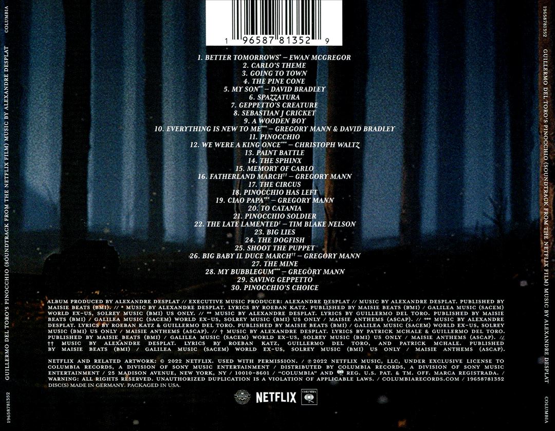 Guillermo del Toro's Pinocchio [Soundtrack from the Netflix Film] cover art