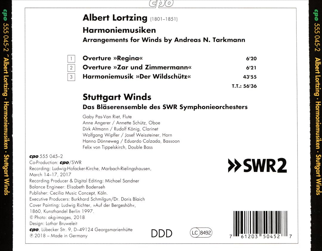 Albert Lortzing: Der Wildschütz Harmoniemusik cover art