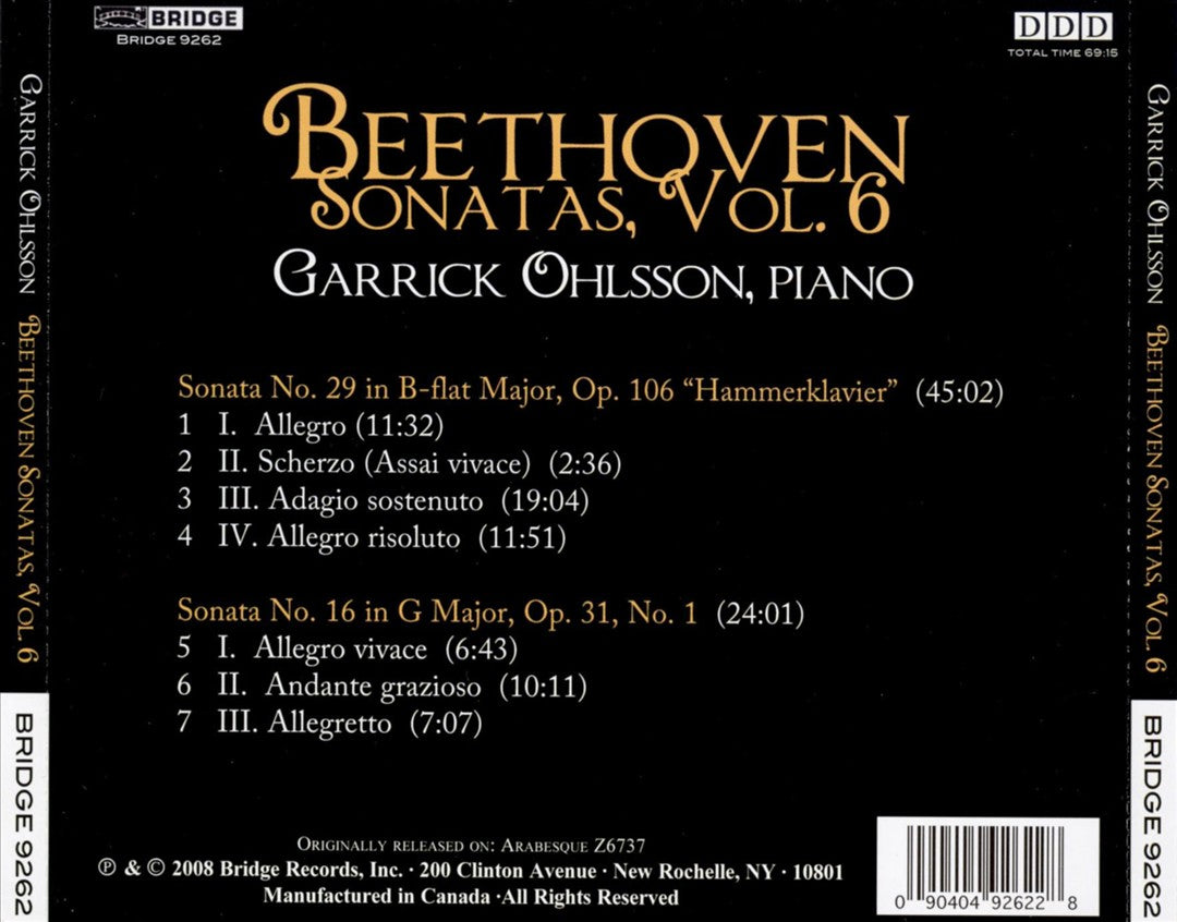 Beethoven: Piano Sonatas, Vol. 6 cover art