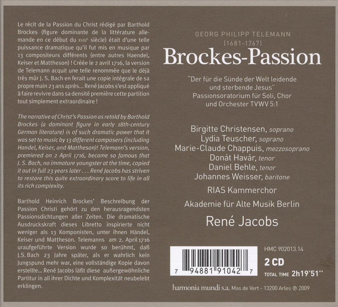 Georg Philipp Teleman: Brockes-Passion cover art