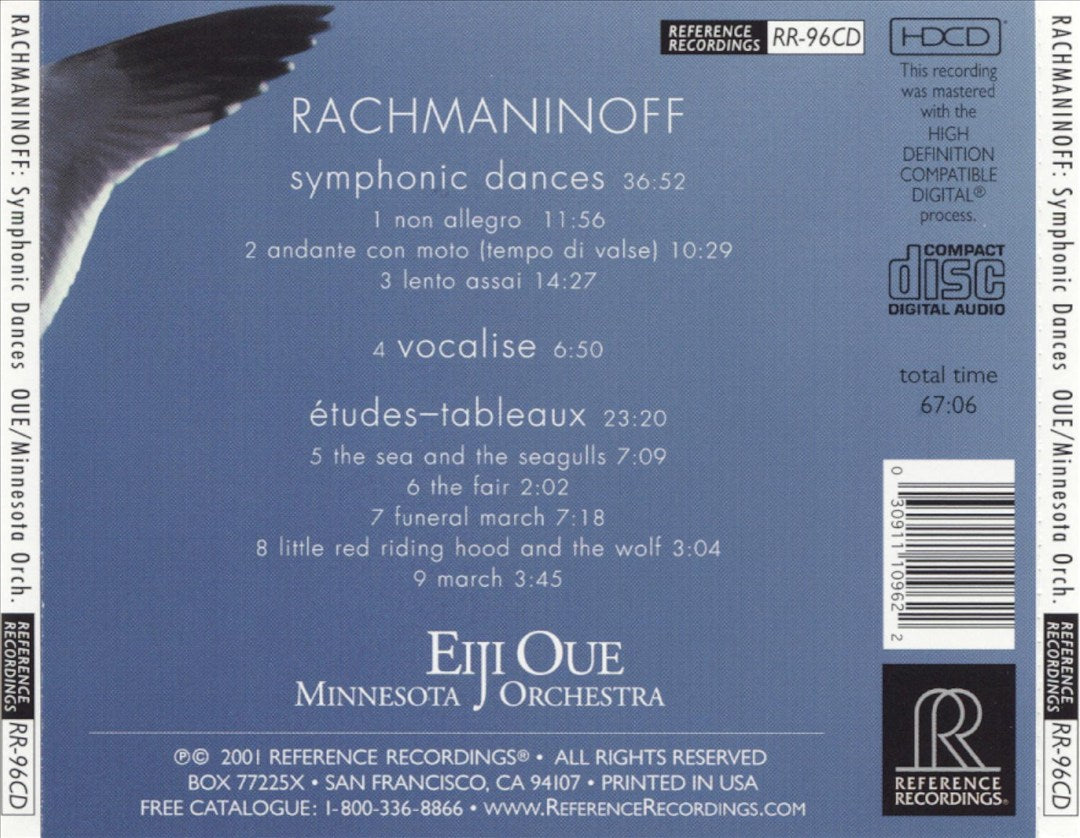 Rachmaninoff: Symphonic Dances; Vocalise; Etudes-tableaux cover art