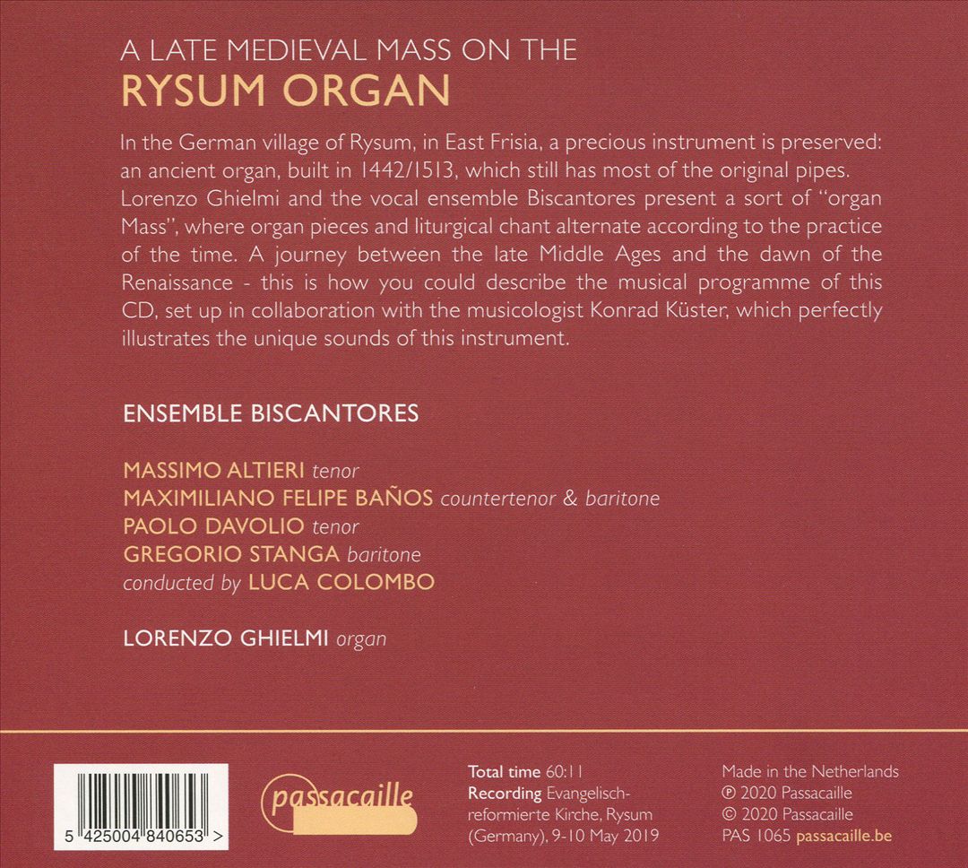 Late Medieval Mass on the Rysum Organ cover art