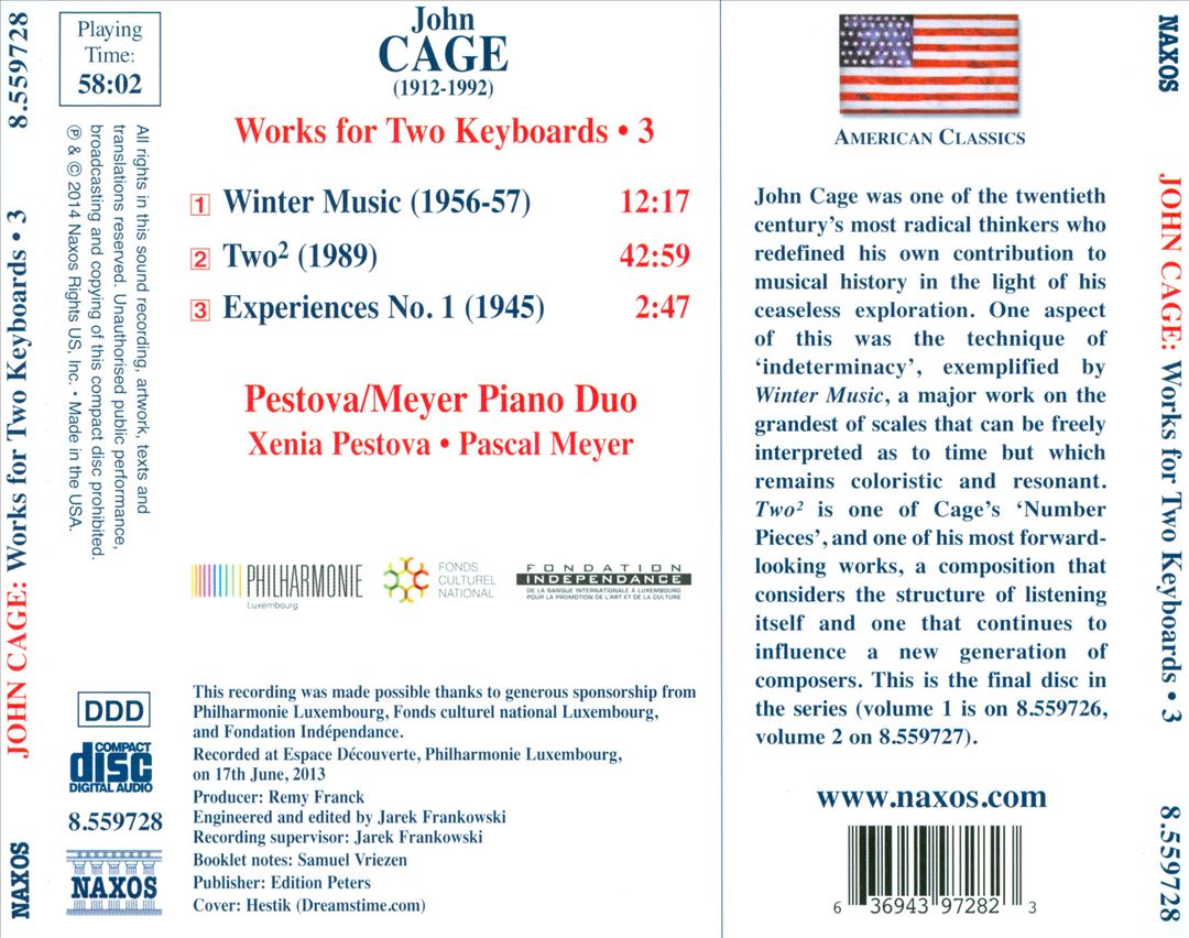 John Cage: Works for Two Keyboards, Vol. 3 cover art