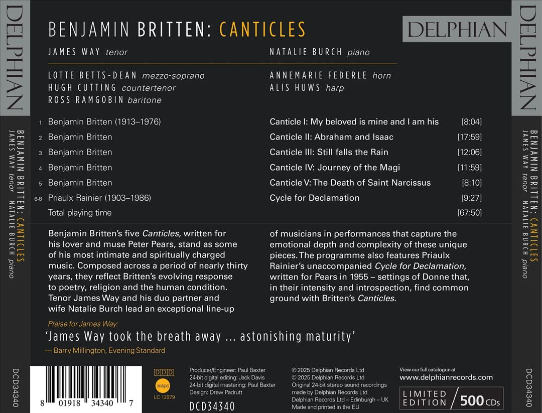 Benjamin Britten: Canticles cover art