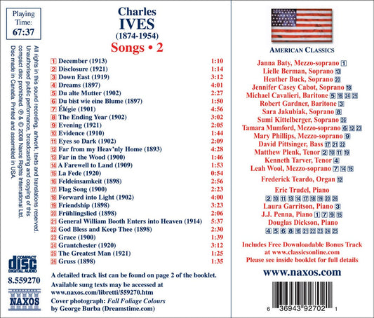 Charles Ives: Songs, Vol. 2 cover art