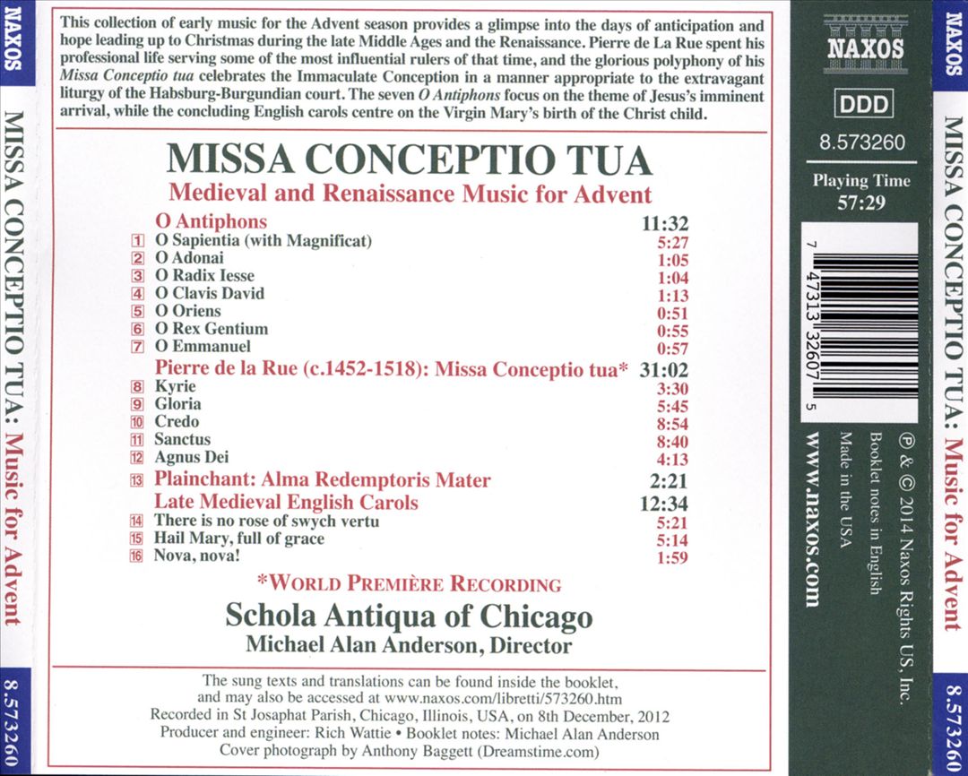 Missa Conceptio Tua: Medieval and Renaissance Music for Advent cover art