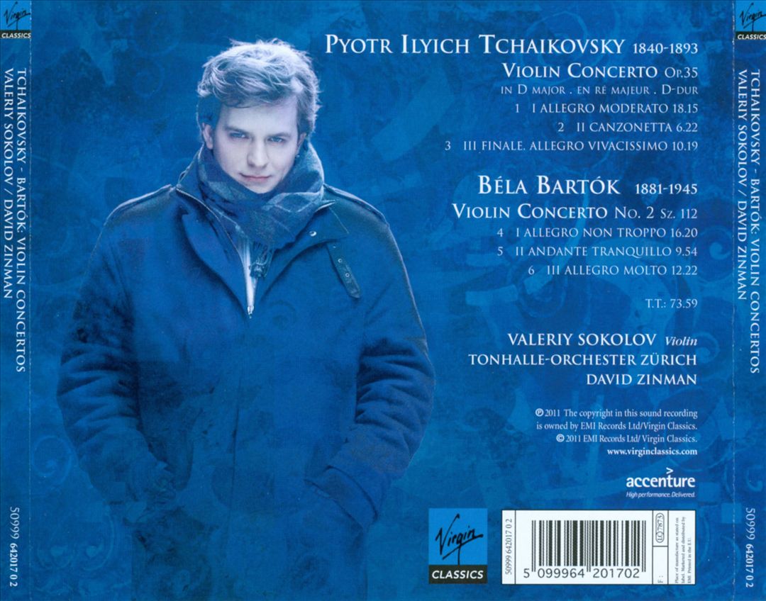 Bartók: Violin Concerto No. 2; Tchaikovsky: Violin Concerto cover art