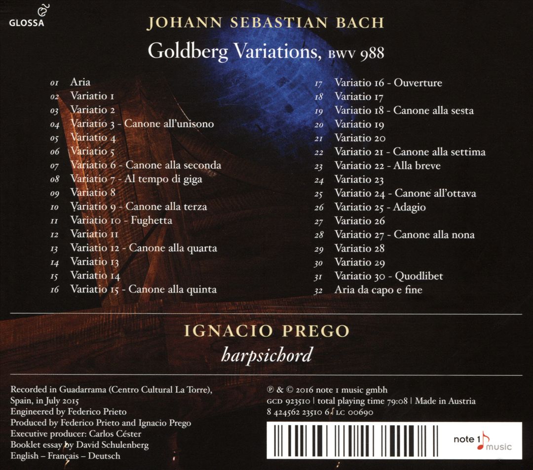Johann Sebastian Bach: Goldberg Variations cover art