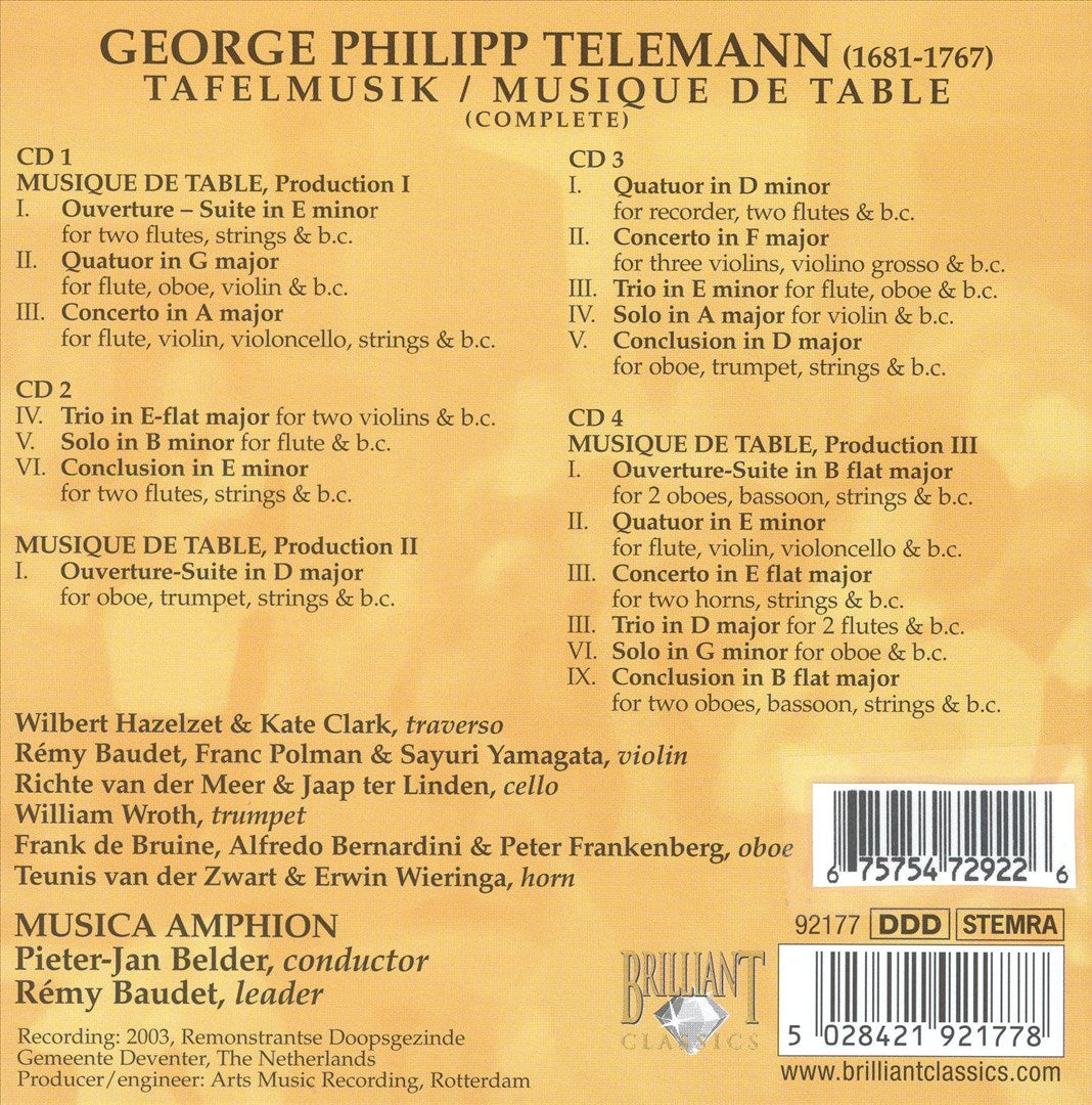 Telemann: Tafelmusik (Complete) cover art