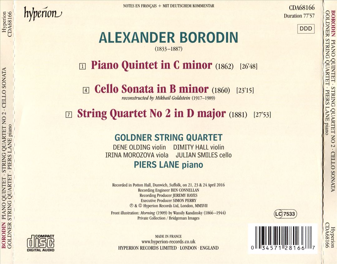 Borodin: Piano Quintet; String Quartet No. 2 cover art