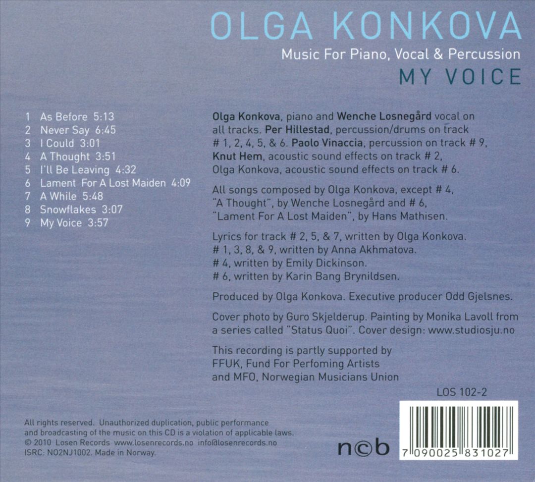 My Voice: Music for Piano, Vocal & Percussion cover art